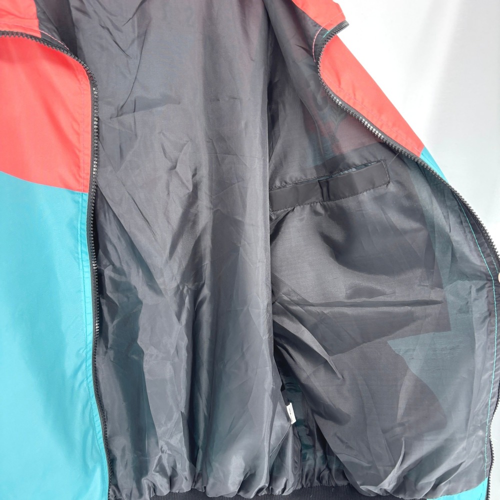 Soleboy Colorblock Windbreaker Jacket Teal Full Zip Retro Streetwear Oversized S - Picture 9 of 10